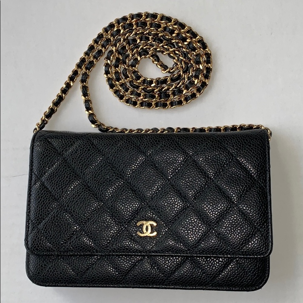 Chanel WOC Black Wallet on Chain w/Gold Hardware